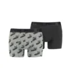 PUMA Boxer Shorts AOP 2-er Pack - Grau/Schwarz -HEXA KLEIDUNG SHOP 732e5d0477aa