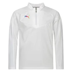 PUMA Trainingsshirt IndividualFINAL 1/4 Reißverschluss - Weiß Kinder