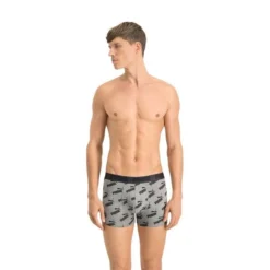 PUMA Boxer Shorts AOP 2-er Pack - Grau/Schwarz -HEXA KLEIDUNG SHOP 8ce5d2805b03