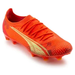 PUMA Ultra Ultimate FG/AG Fearless - Rot/Grün/Schwarz -HEXA KLEIDUNG SHOP 98f9c043a9ed