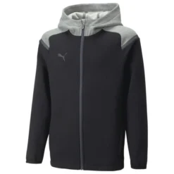 PUMA TeamCUP Casuals Hoodie - Schwarz/Grau Kinder