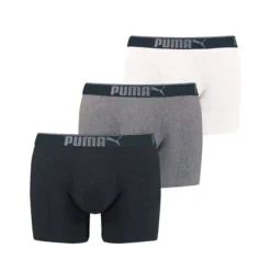 PUMA Boxer Shorts Premium Sueded 3er-Pack - Schwarz/Grau/Weiß