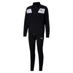 PUMA Herren Techstripe Tricot Suit CL Trainingsanzug Jogginganzug 583602 Schwarz