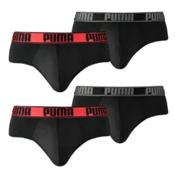 4 Er Pack Puma Herren Active Brief Unterwäsche Sport Slip