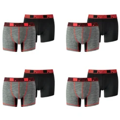 8 Er Pack Puma Herren Active Grizzly Melange Boxer Shorts Unterwäsche Sport